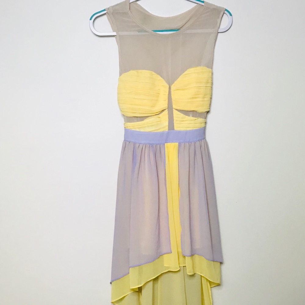 Bonded High Low Cross Open Back Dress - Picture 7 of 8